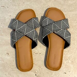 Women's Black and White Sandals